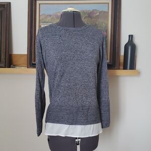 Calvin Klein Charcoal Sweater with White Trim